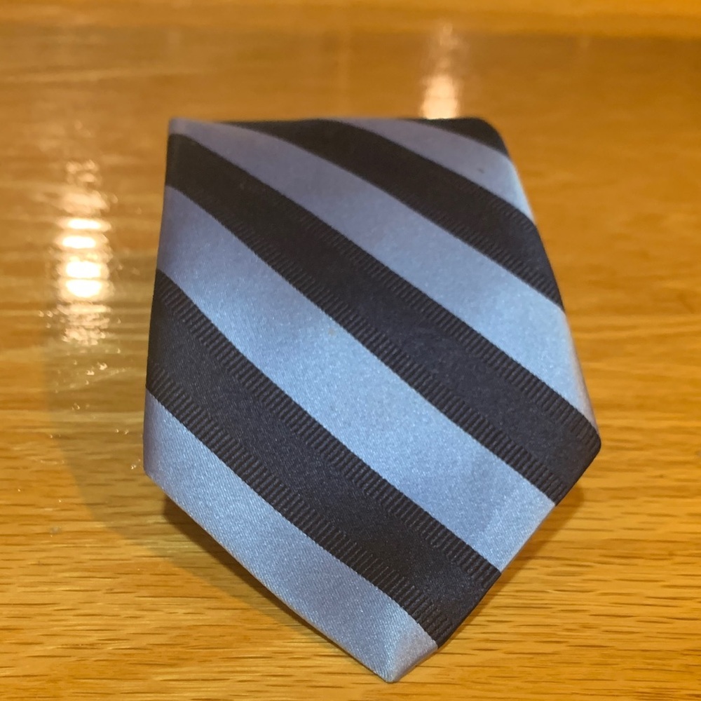Tommy Hilfiger Black and Gray Striped Tie
